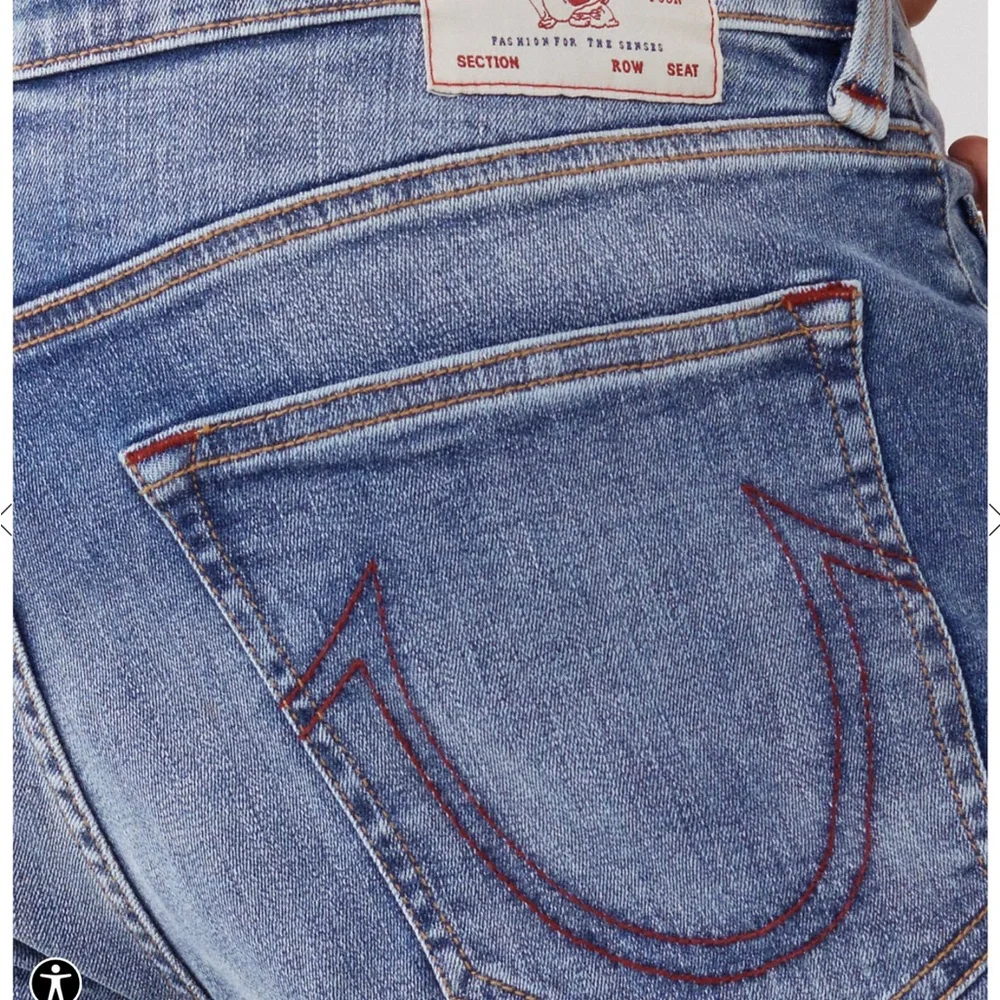 NWT $219 True Religion 40 Rocco Moro Stitch Skinny Jean Embroidery Logo